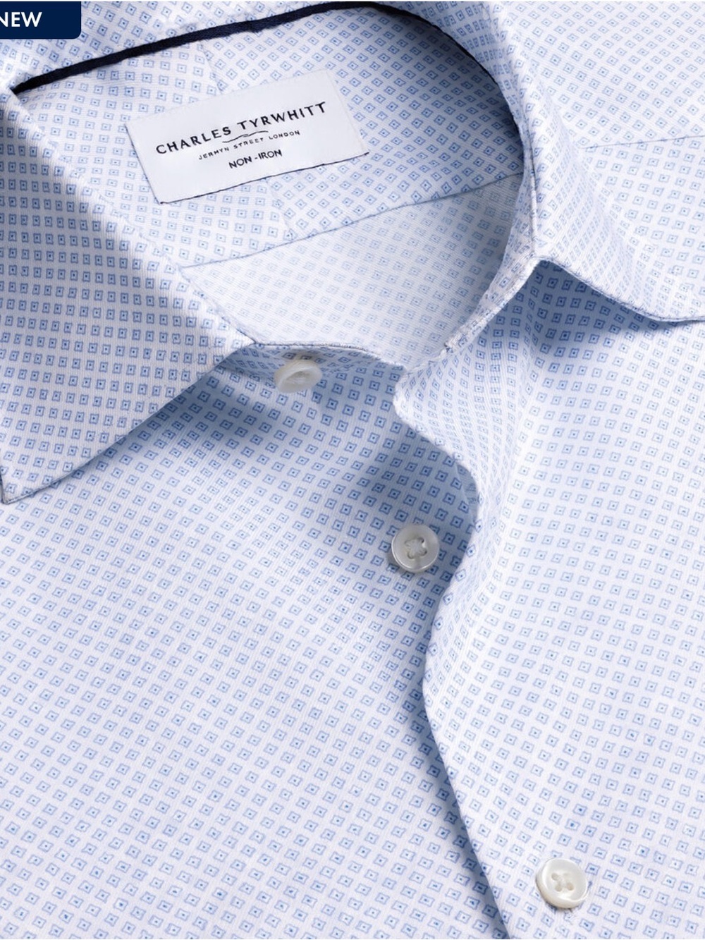 Charles Tyrwhitt Light Blue Micro-Geo Dress Shirt